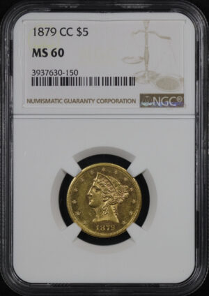 Obverse of this 1879-CC Liberty Head $5 NGC MS-60
