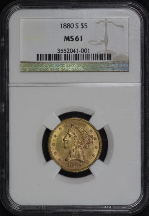 Obverse of this 1880-S Liberty Head $5 NGC MS-61