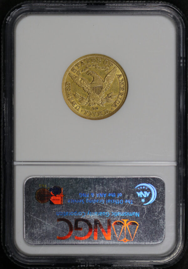 Reverse of this 1882-CC Liberty Head $5 NGC VF-35