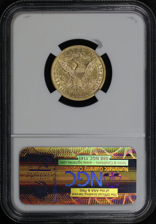Reverse of this 1883-CC Liberty Head $5 NGC AU-55