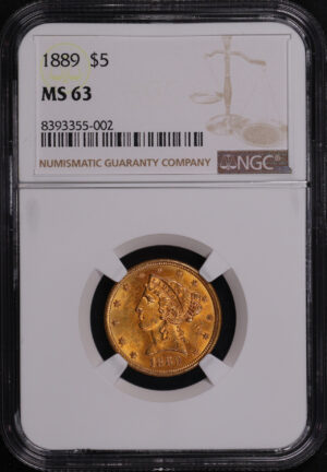 Obverse of this 1889 Liberty Head $5 NGC MS-63
