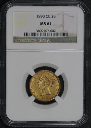 Obverse of this 1890-CC Liberty Head $5 NGC MS-61