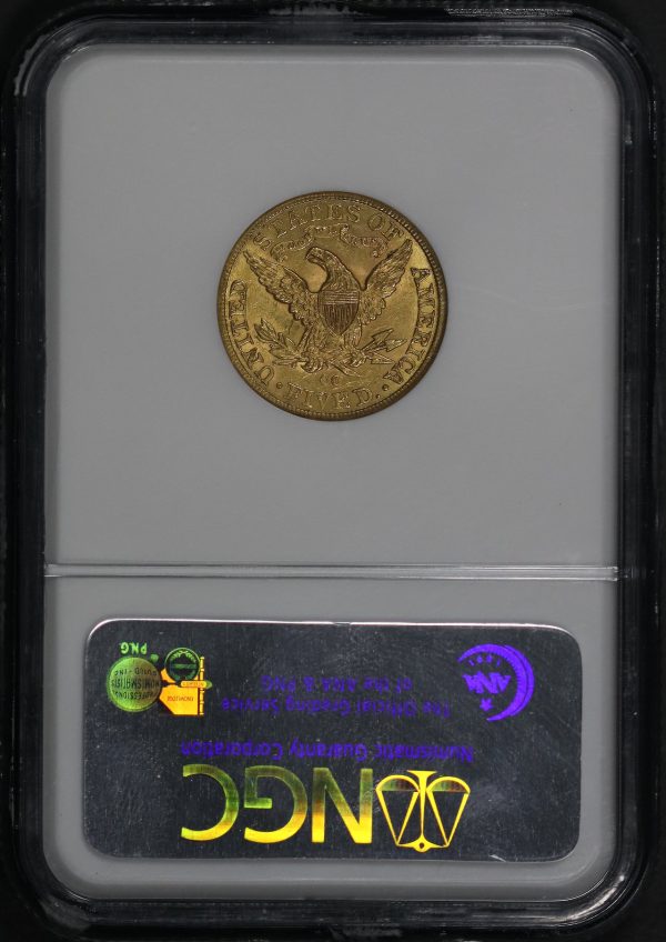 Reverse of this 1891-CC Liberty Head $5 NGC MS-61