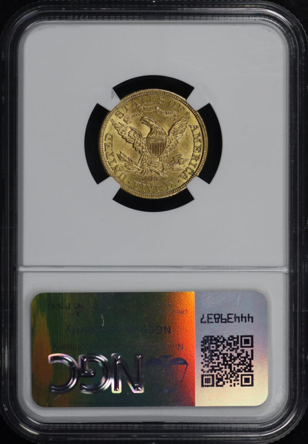 Reverse of this 1891-CC Liberty Head $5 NGC MS-62
