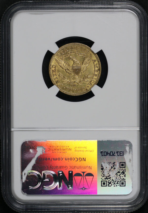 Reverse of this 1893-CC Liberty Head $5 NGC MS-61