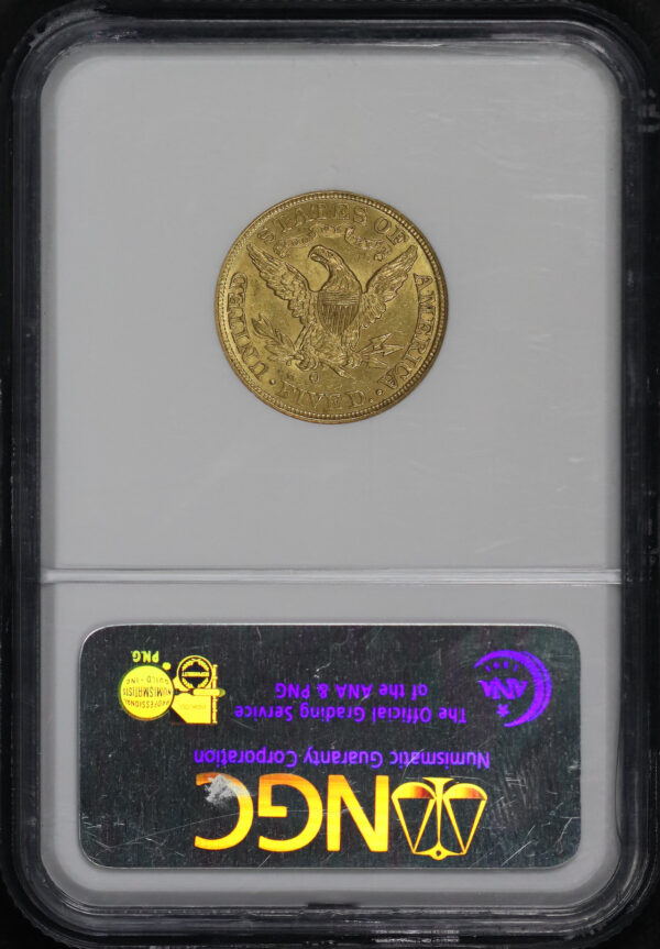 Reverse of this 1893-O Liberty Head $5 NGC MS-60