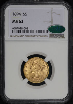 Obverse of this 1894 Liberty Head $5 NGC MS-63 CAC