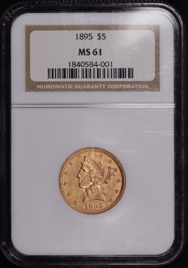 Obverse of this 1895 Liberty Head $5 NGC MS-61