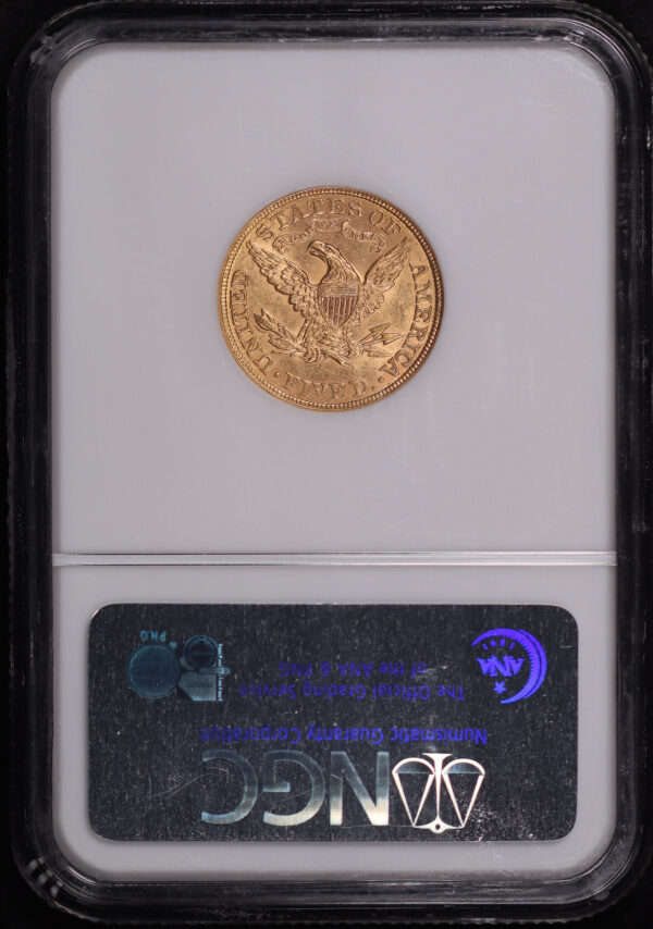 Reverse of this 1895 Liberty Head $5 NGC MS-61