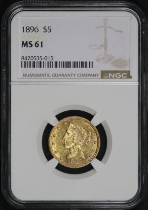 Obverse of this 1896 Liberty Head $5 NGC MS-61