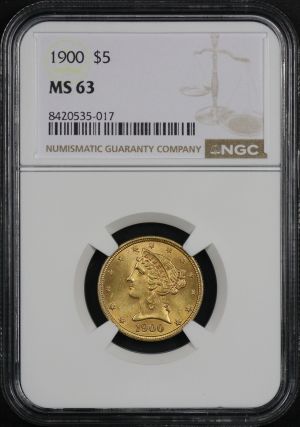Obverse of this 1900 Liberty Head $5 NGC MS-63