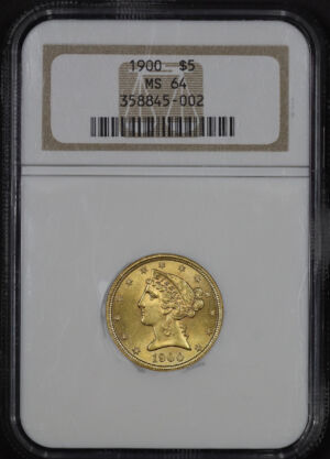 Obverse of this 1900 Liberty Head $5 NGC MS-64