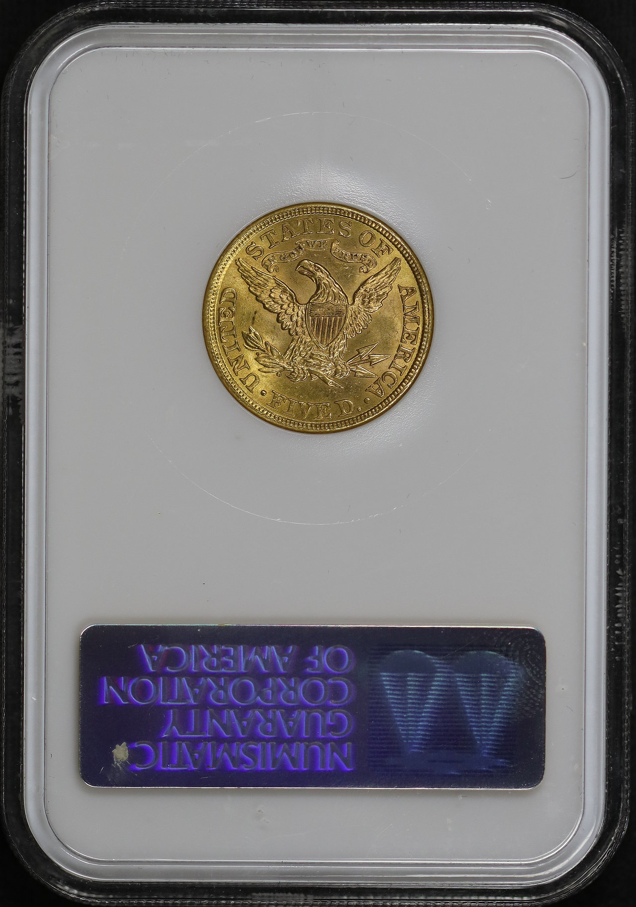 Reverse of this 1901 Liberty Head $5 NGC MS-65