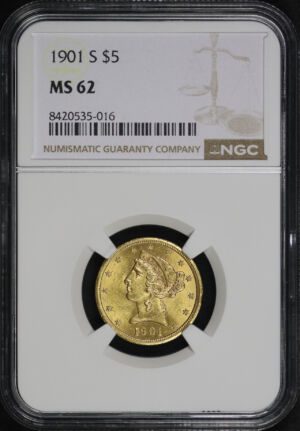 Obverse of this 1901-S Liberty Head $5 NGC MS-62