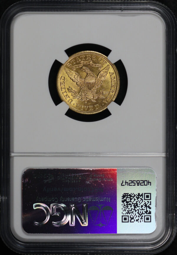 Reverse of this 1901-S Liberty Head $5 NGC MS-64