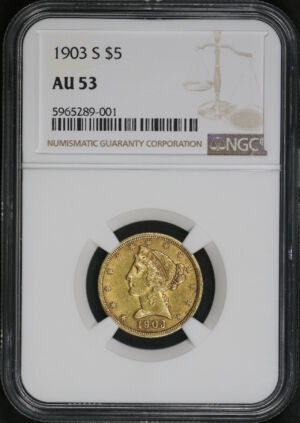 Obverse of this 1903-S Liberty Head $5 NGC AU-53