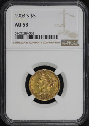 Obverse of this 1903-S Liberty Head $5 NGC AU-53