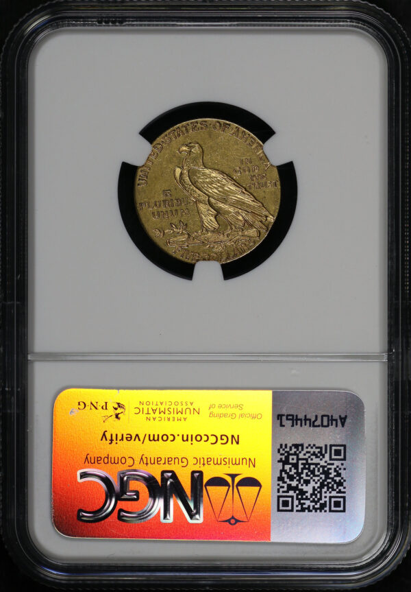 Reverse of this 1908 Indian $5 NGC AU-55