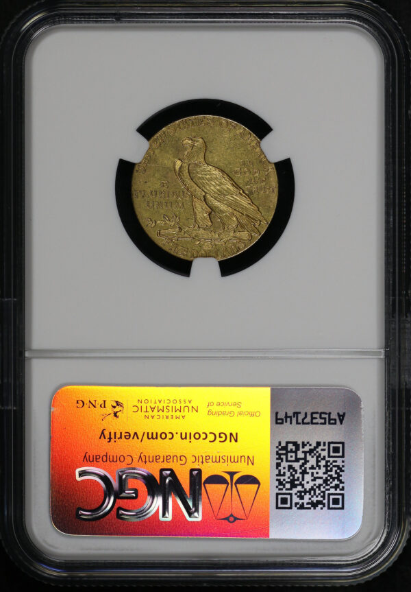 Reverse of this 1909 Indian $5 NGC AU-55