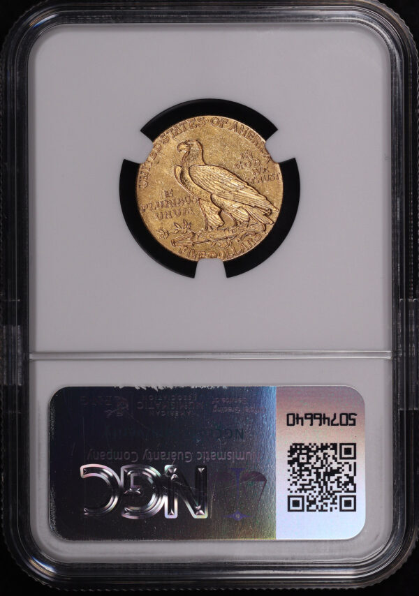Reverse of this 1909 Indian $5 NGC MS-61
