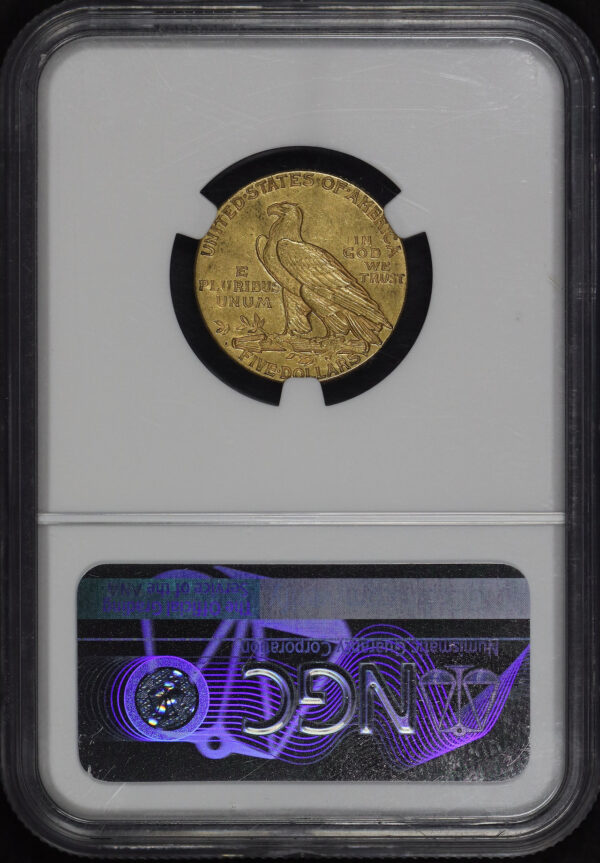 Reverse of this 1909-O Indian $5 NGC AU-58