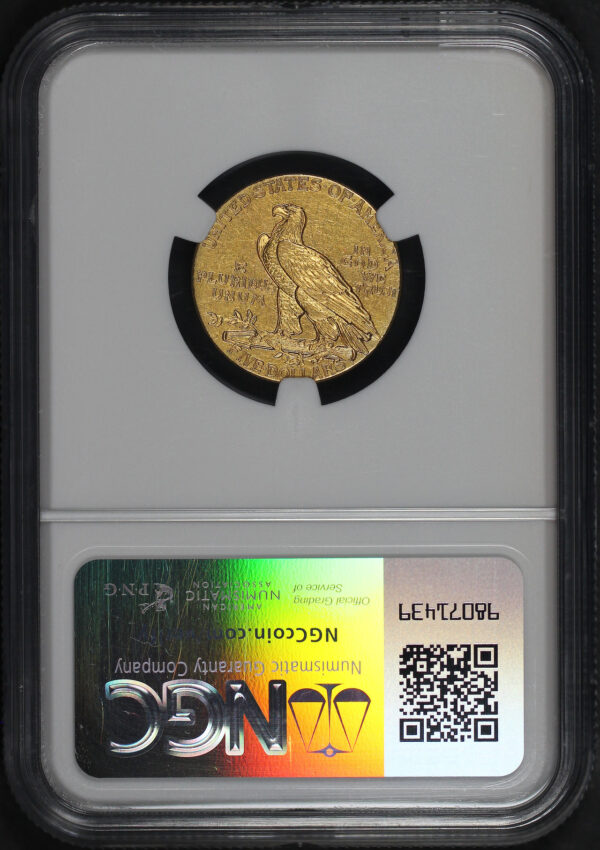 Reverse of this 1911-D Indian $5 NGC AU-58