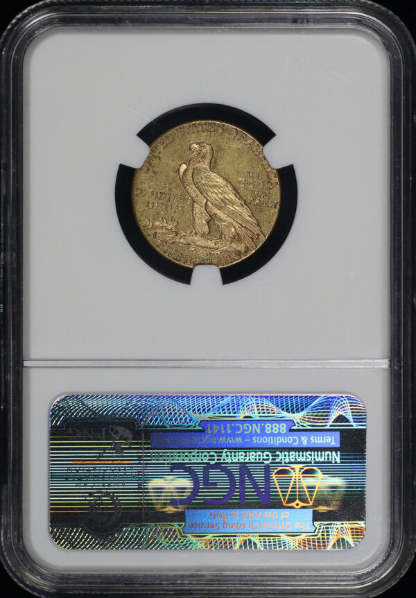 Reverse of this 1911-D Indian $5 NGC MS-61