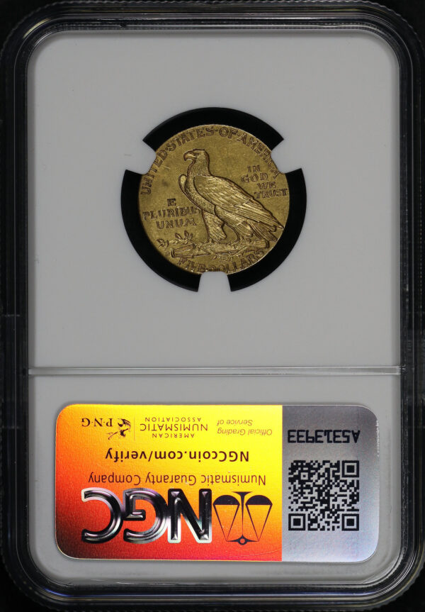 Reverse of this 1911-S Indian $5 NGC AU-58