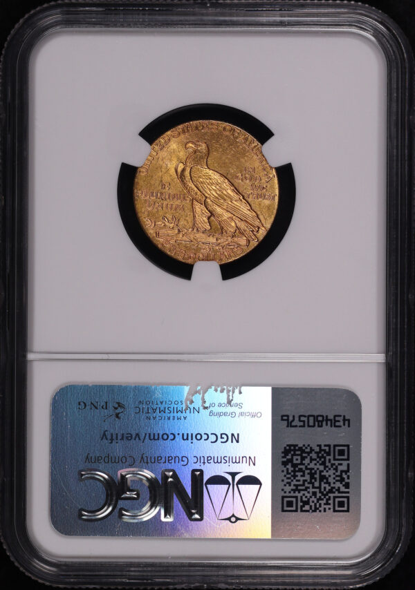 Reverse of this 1911-S Indian $5 NGC MS-64