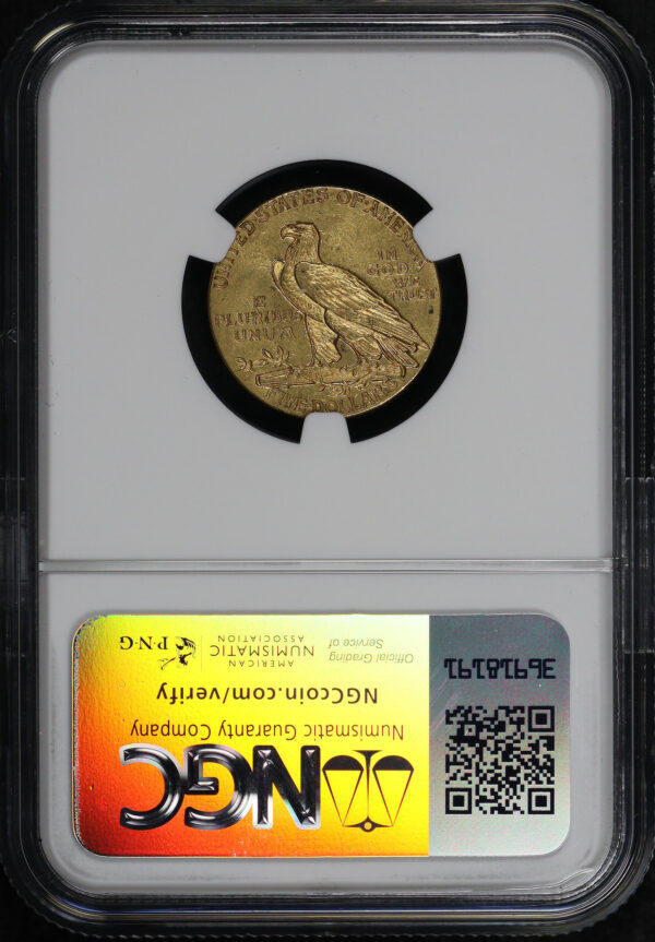 Reverse of this 1914 Indian $5 NGC AU-58