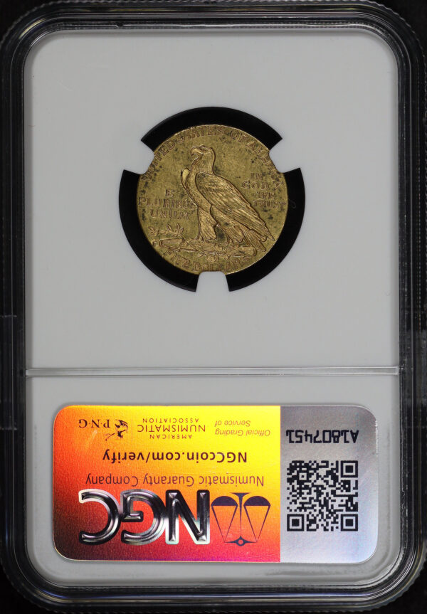 Reverse of this 1914-D Indian $5 NGC AU-58