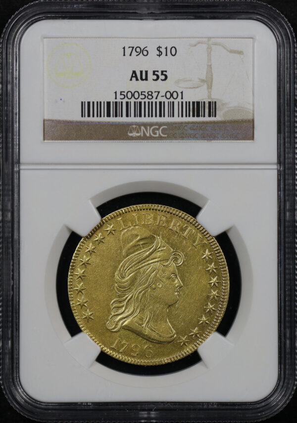 Obverse of this 1796 Draped Bust $10 NGC AU-55