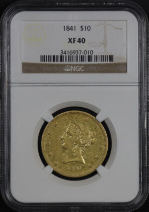 Obverse of this 1841 Liberty Head $10 NGC XF-40