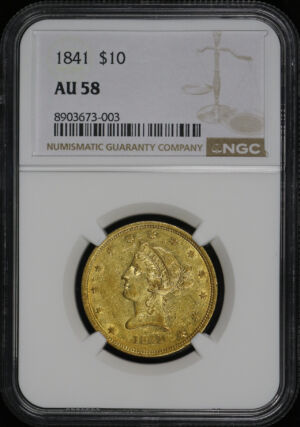 Obverse of this 1841 Liberty Head $10 NGC AU-58