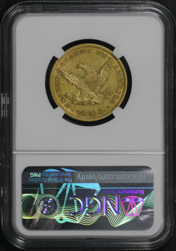 Reverse of this 1846 Liberty Head $10 NGC AU-58