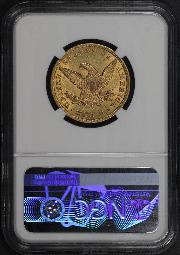 Reverse of this 1853 Liberty Head $10 NGC MS-61