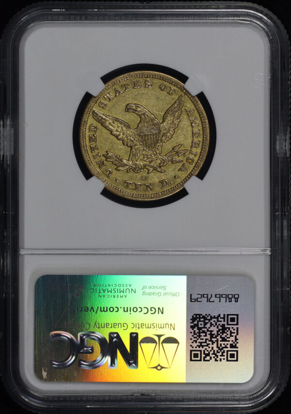 Reverse of this 1853-O Liberty Head $10 NGC AU-58