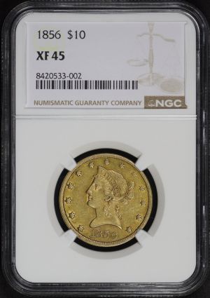Obverse of this 1856 Liberty Head $10 NGC XF-45