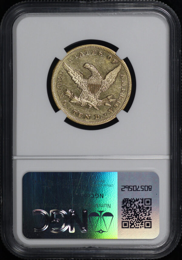 Reverse of this 1864 Liberty Head $10 NGC AU-55
