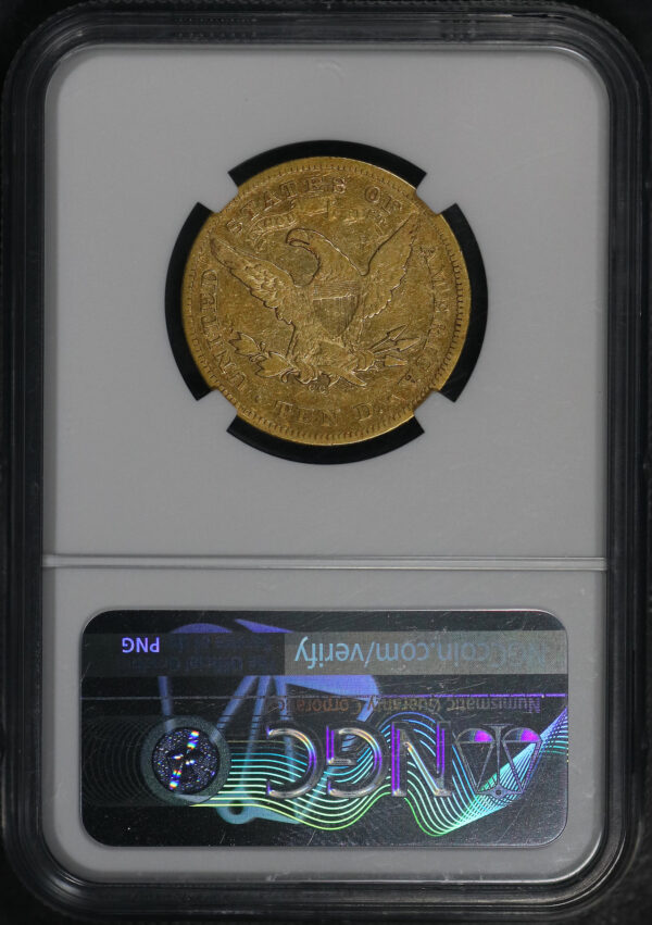 Reverse of this 1870-CC Liberty Head $10 NGC VF-25 John Mccloskey Collection