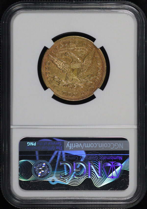 Reverse of this 1870-CC Liberty Head $10 NGC XF-40