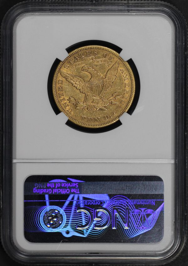 Reverse of this 1872-CC Liberty Head $10 NGC AU-53