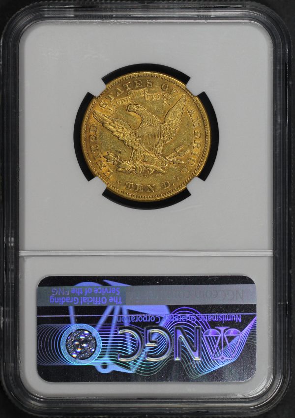 Reverse of this 1872-CC Liberty Head $10 NGC AU-53
