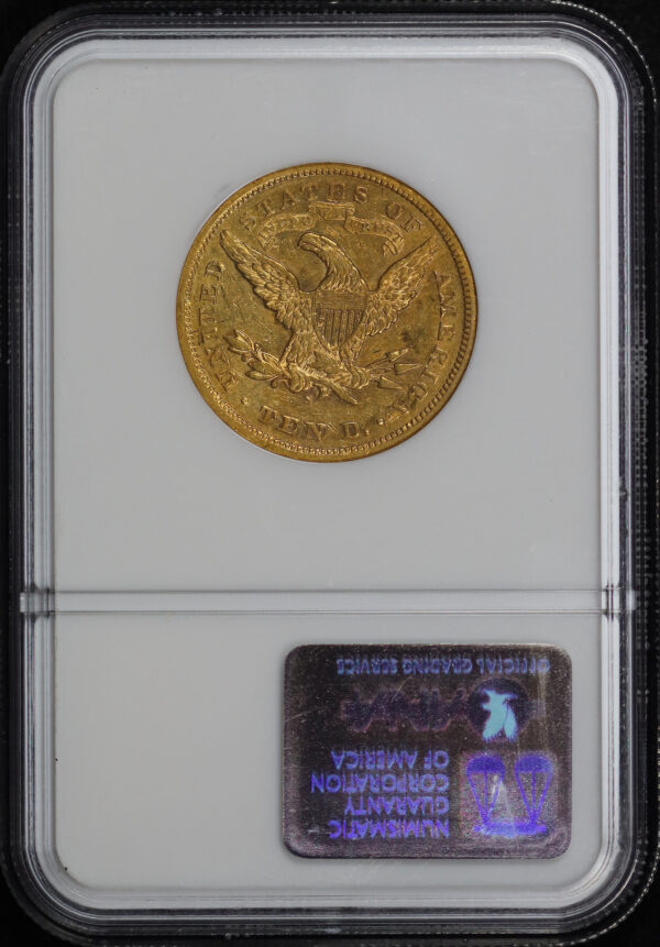 Reverse of this 1872-S Liberty Head $10 NGC AU-55
