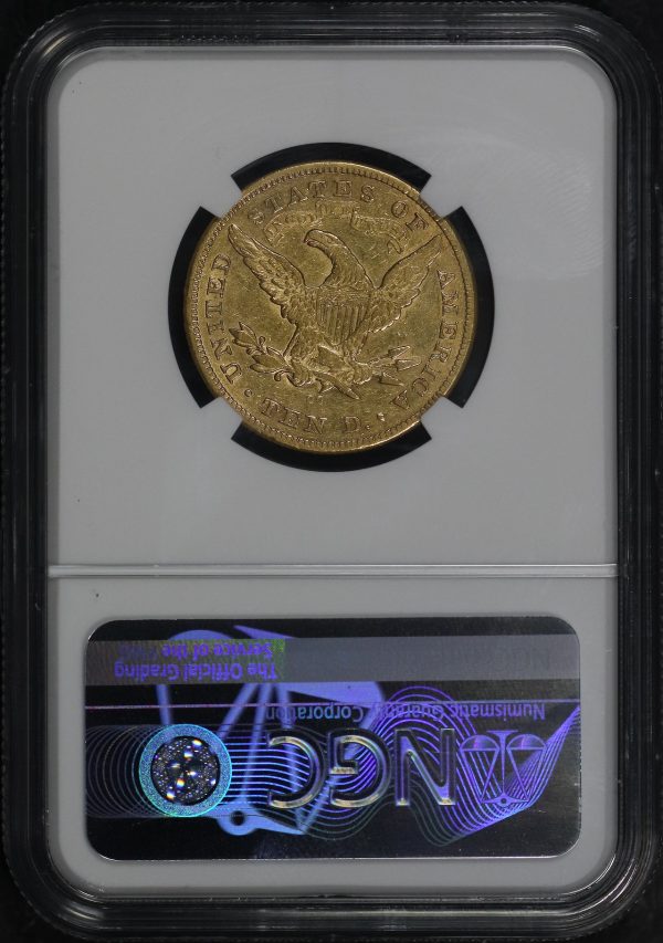 Reverse of this 1874-CC Liberty Head $10 NGC AU-53