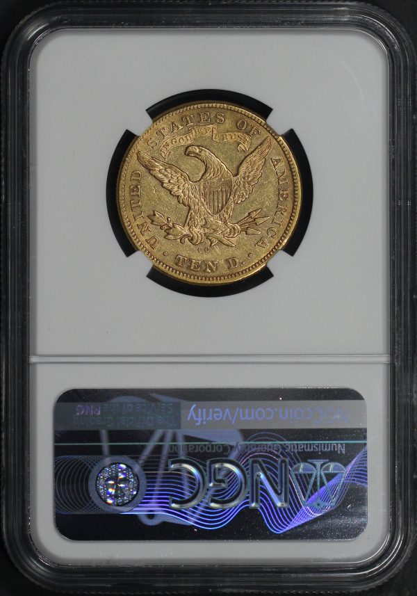 Reverse of this 1874-CC Liberty Head $10 NGC AU-55