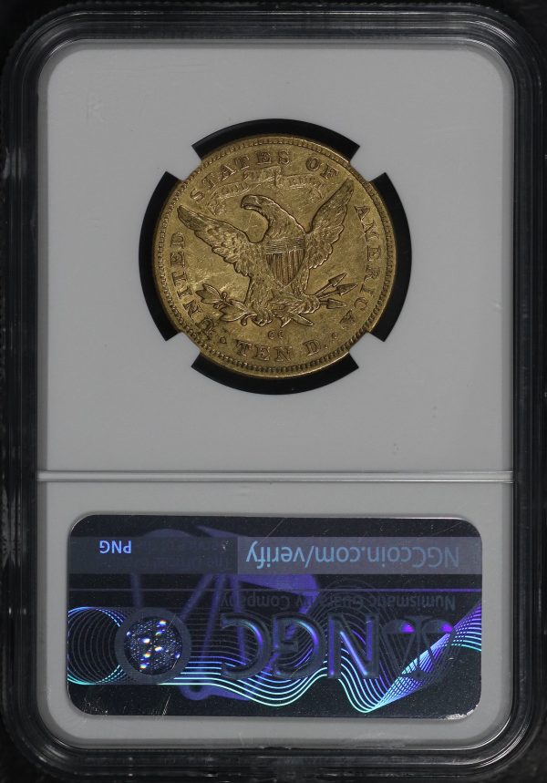 Reverse of this 1878-CC Liberty Head $10 NGC AU-55