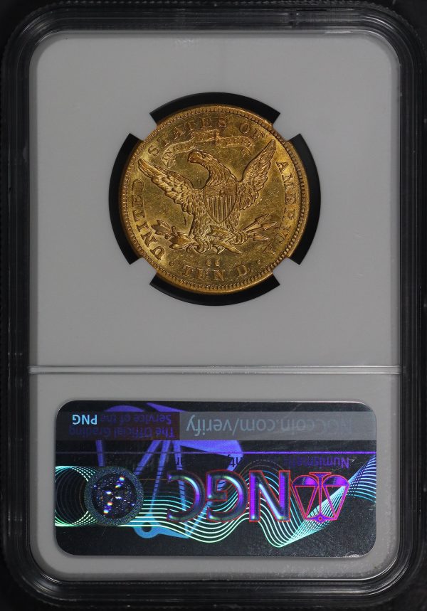 Reverse of this 1880-CC Liberty Head $10 NGC AU-58