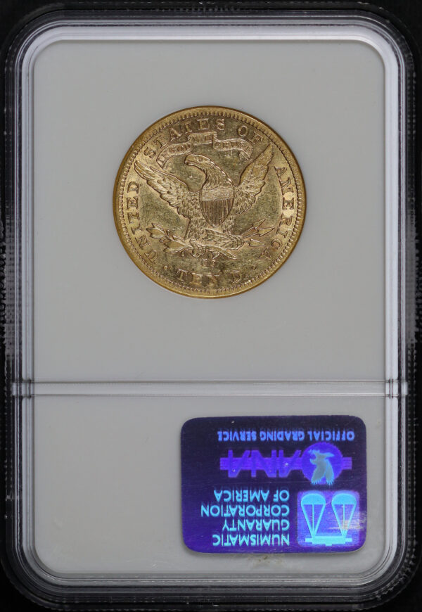 Reverse of this 1881-CC Liberty Head $10 NGC XF-45