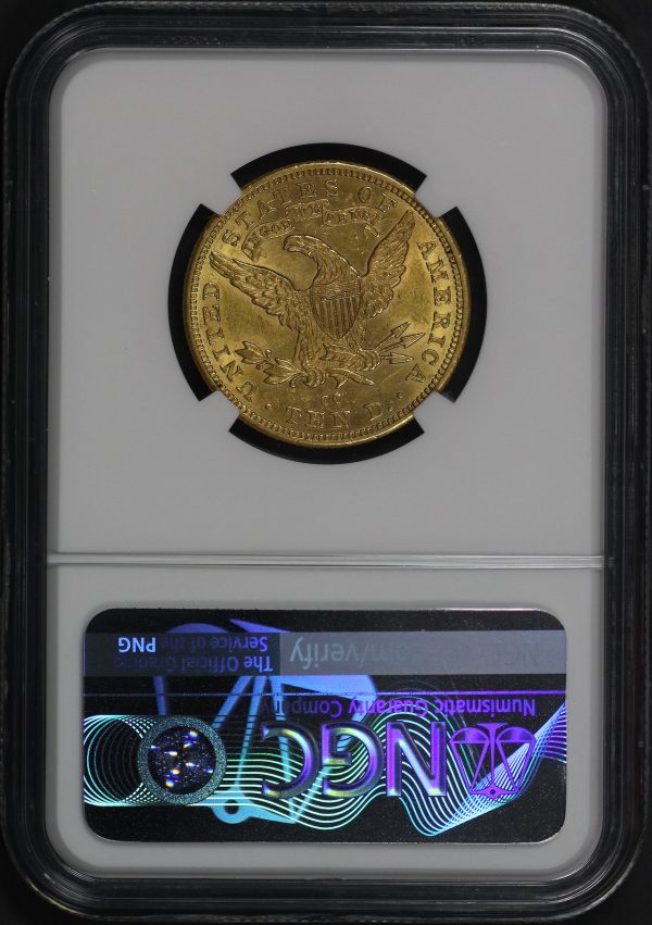 Reverse of this 1882-CC Liberty Head $10 NGC MS-60